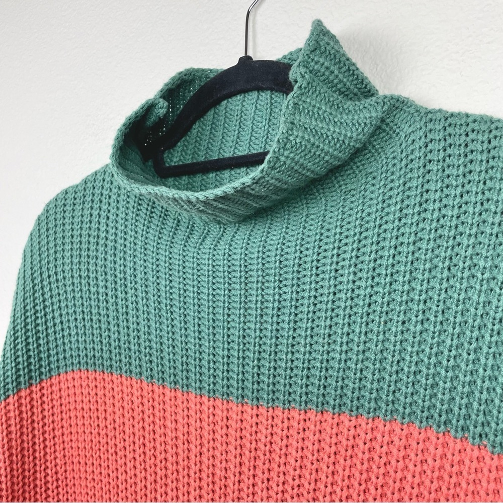 AMERICAN EAGLE OUTFITTERS Oversized Rainbow Striped Mock Neck Sweater Women's S - Picture 3 of 15